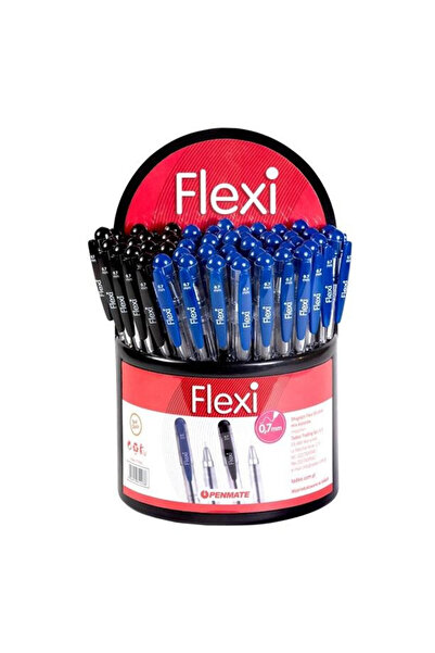 Penmate Pixuri Flexi, varf 0,7 mm, cu capac si clip, albastru/negru, 50 buc