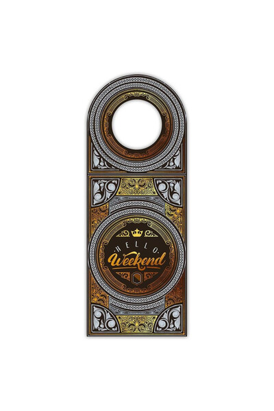 OEM Etichetă pentru sticlă Hello weekend decorativă aurita Henry 79x209 mm