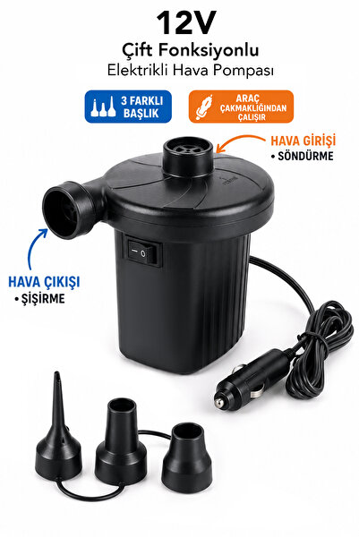 Fischer Çakmaklık Girişli Pompa - 12V Bot Yatak Havuz Kamp Ürünleri Şişirme v...