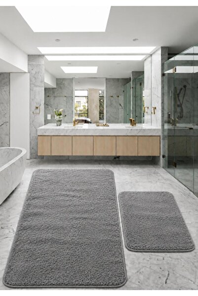 EKN BEĞENDİ HOME Büyük Ebat 2'li Banyo Paspası Kaymaz Klozet Takımı 80X150-50X80