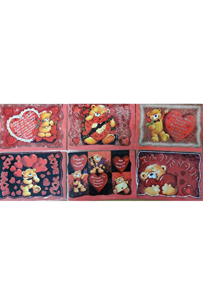 PANORAMA Felicitare valentina B6 multicolor cu sclipici si plic set
