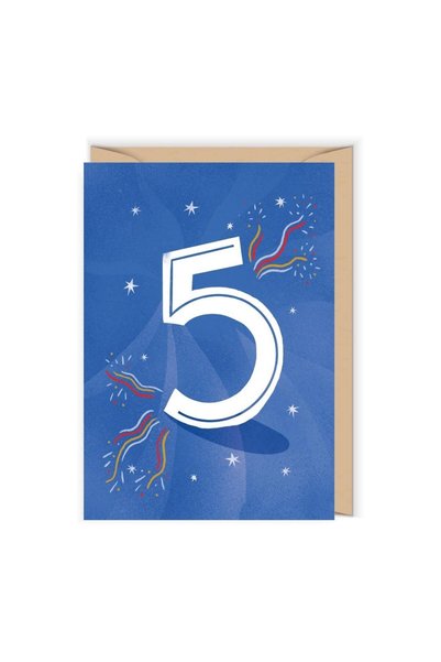 Cudowianki Felicitare pentru 5 ani, cu plic, Multicolor, 12x17 cm, 1 buc
