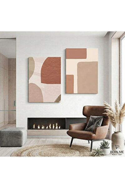 Harika bir ev MODERN ABSTRACT DESENLİ TABLO | KREM-BEJ | 2Lİ DİKEY ÇERÇEVESİZ...