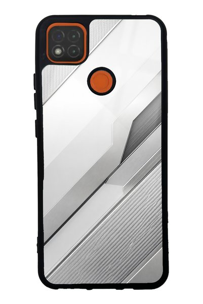 Spoyi Xiaomi Redmi 9C Silver Titanium Edge Design Glossy Phone Case