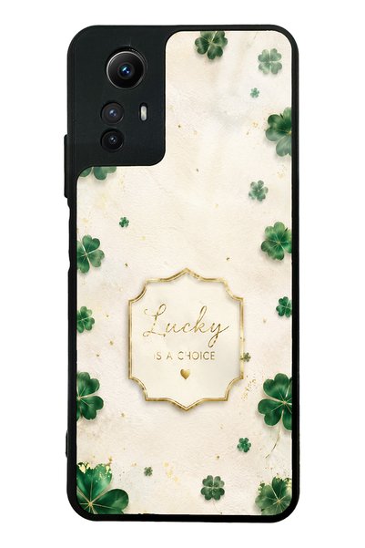 Spoyi Xiaomi Redmi Note 12S Ivory Lucky Clover Design Glossy Phone Case