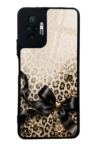 Spoyi حافظة هاتف لامعة بتصميم قوس الفهد الذهبي لهاتف Xiaomi Redmi Note 10 Pro