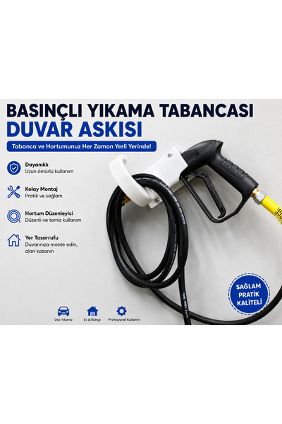 NOTTON Oto Yıkama Tabancası Hortum Tutucu Aparatı, Duvar Askısı
