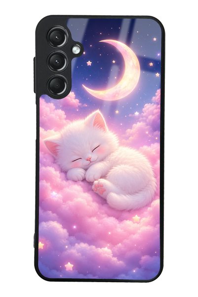 Spoyi حافظة هاتف سامسونج A24 Moonlit Dream Kitten ذات تصميم لامع