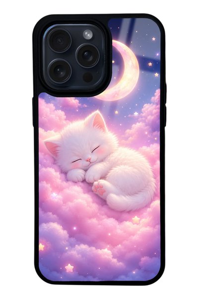 Spoyi حافظة هاتف لامعة بتصميم Moonlit Dream Kitten لهاتف iPhone 15 Pro Max