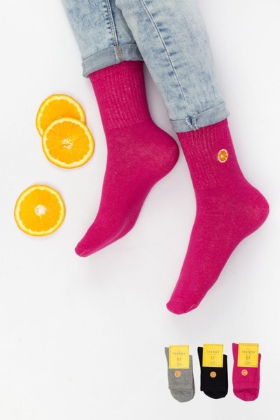 TRENDY Ημίκοντες Κάλτσες "Trendy" ORANGE II 3 ζευγάρια