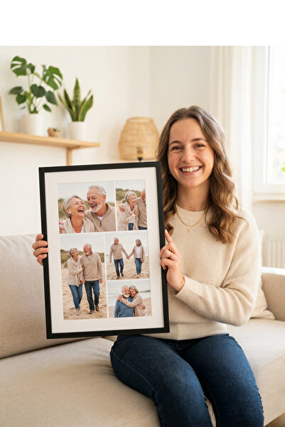ÇELİKLER HEDİYE Kişiye Özel Aile Fotoğraf Kolaj Çerçevesi Anne Baba İçin Anla...