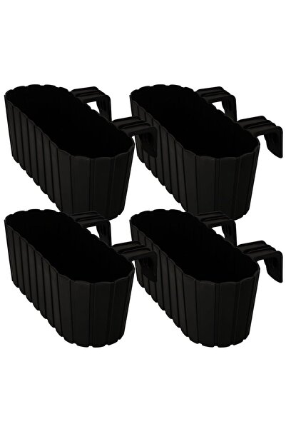 KOTARBAU Jardinieră de balcon pentru balustradă, ovală, rustică, antracit, 40...