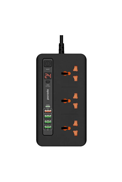 porodo 2m extension cord with smart power timer