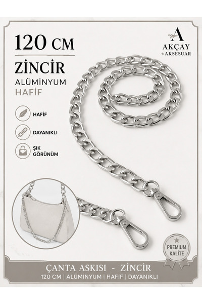Akçay Aksesuar Stella Bag Chain Gold Hook (110 Cm+hook)