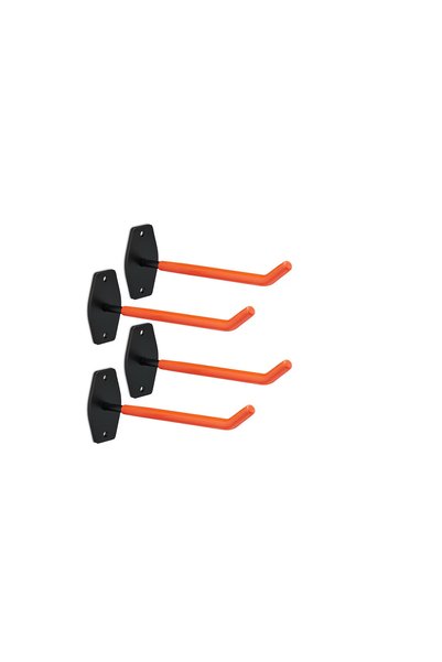 Gakago Set 4 suporturi de perete pentru jante, 26 x 9 x 5 cm, metal, negru, p...