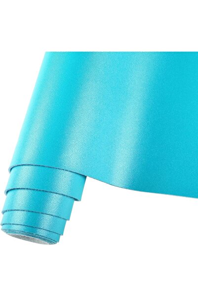 Bahgeti HGUAN Smooth Solid Color Sky Blue Faux Leather 12"X53"(30cmX135cm),Fa...