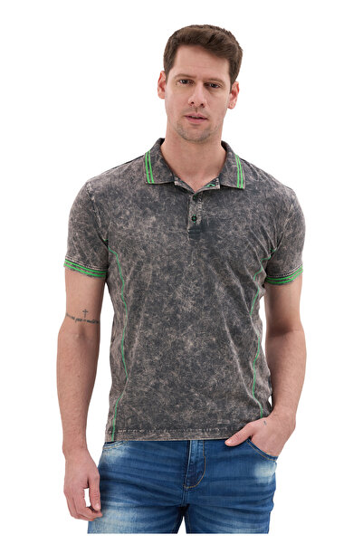 Cipo & Baxx Men's Polo Collar T-Shirt Vintage Washed Regular Fit Ct852