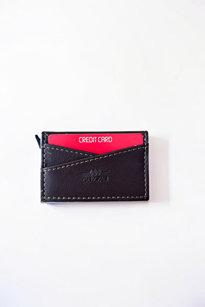 Guzzy Men's Brown Mechanical Automatic Slide-Out Card Holder (6cm X 9.5cm)