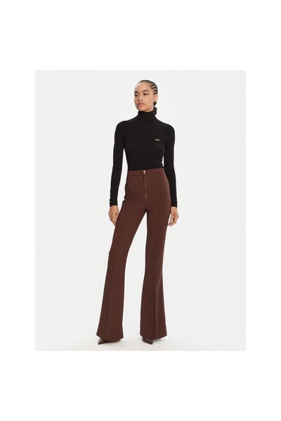 Elisabetta Franchi Pantaloni de damă din material textil PA12256E2 Maro