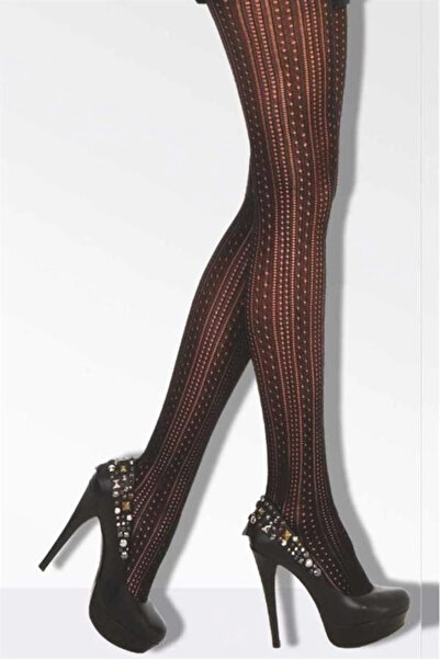 ALFA AKSESUAR 03 Women's Marry Micro Mesh Patterned Pantyhose