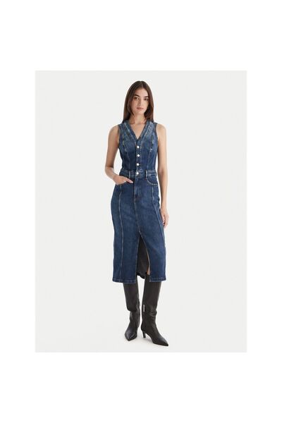 Guess Rochie de blugi pentru femei W5BK40D0615 Albastru