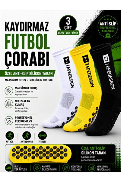 Shuttle Park 3 Pairs Unisex Special Series White Black Yellow Anti Slip Non S...