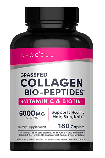 Neocell Collagen Peptides Pills 180 Tablets with Vitamin C and Biotin Grass F...