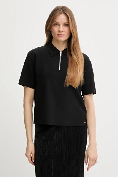 Calvin Klein SİYAH POLO YAKA KADIN T-SHIRT