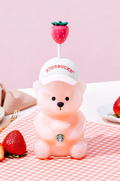 Starbucks Bearista Yaz Sezonu Soğuk İçecek Bardağı Cam Ayıcıklı Bardak 591ml