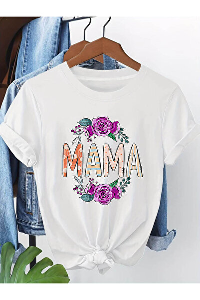 01THEONE MAMA Graphic Print Women'S T-shirt | Short Sleeve Crew Neck Casual T...