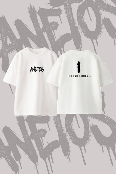 Anetos Μπλουζάκι Pink Pantheress_2 με στάμπα στην πλάτη, βαμβακερό, λευκό, ov...