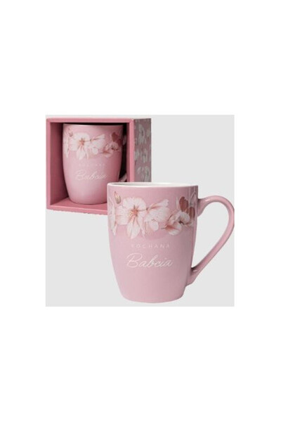 Be-Happy Gifts Cana cadou Kochana Babcia, portelan, cu cutie cadou, roz, 350 ml