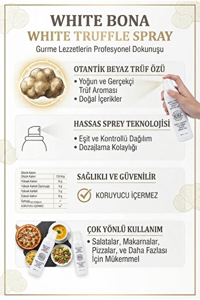 BONA Beyaz Trüf Aromalı Zeytinyağı Sprey 125 ML
