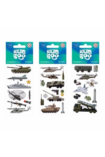 Sticker BOO Set autocolante/abtibilduri Militari, cu vehicule militare, 12x6 ...