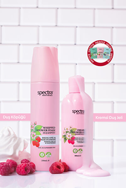 Spectra Care Raspberry&Passion Fruit 2'li Vegan Bakım Seti - Duş Köpüğü & Kre...