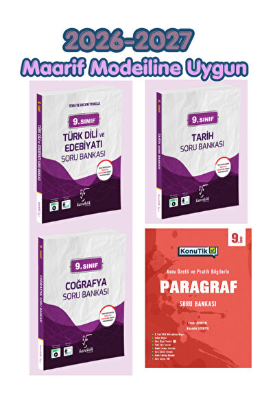 Karekök Yayınları Karekök 9.Sınıf Edebiyat - Tarih - Coğrafya Soru Bankası 0k...