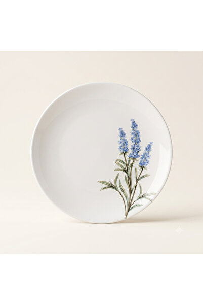 Tezyinat Wood Lavender 6 Piece Porcelain Cake Plate