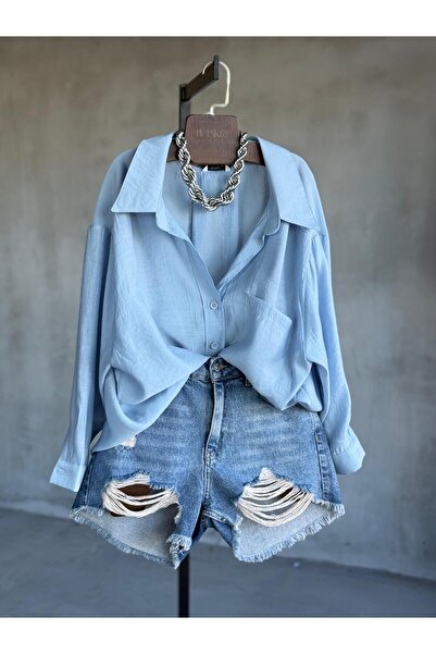 By Pakize Premium Düşük Omuzlu Oversize Gömlek