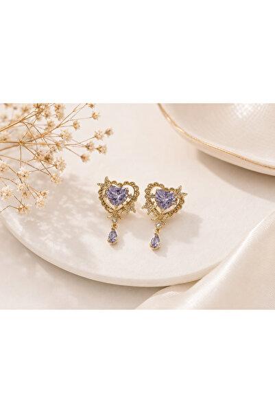 Archhazel Jewelery Heart Stone Gold Xuping Earrings Women's Dangle Earrings w...