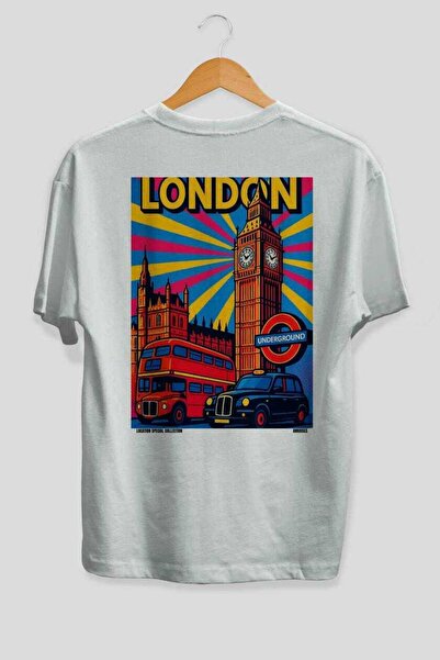Ankhises Λονδίνο Αγγλία Λευκό Oversize Country City Μπλουζάκι Unisex με στάμπ...