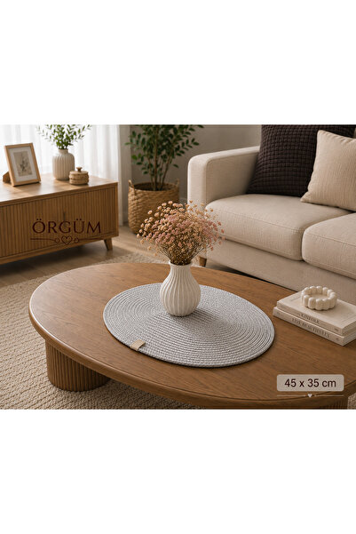ÖRGÜM Runner 45X35 cm Oval Coffee Table Cover
