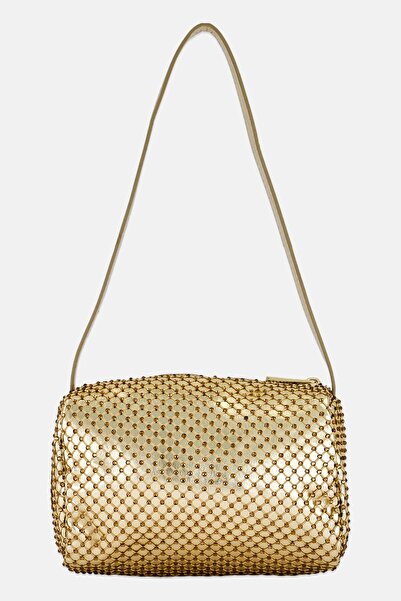 DeeZee Women Textured Shoulder Bag, Gold
