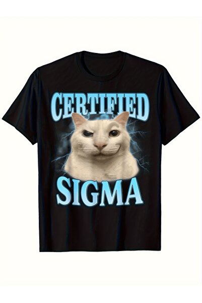 12 HERTZ Humorous T-Shirt Featuring Sigma Funny Cat Meme, Perfect Both Men An...