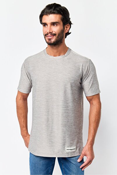 The Giving Movement Men Crew Neck Brand Logo Short Sleeve T-Shirt, Grey