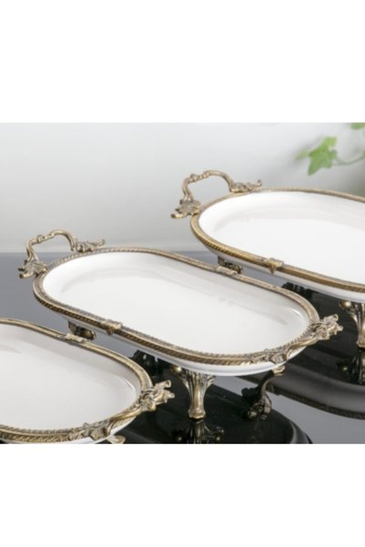 Mu Art İstanbul antik Gold porselen 30x16 cm