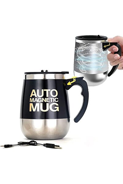 Arabest Rechargeable Self-Stirring Mug,400ml Magnetic Mixing Cup,Stainless St...