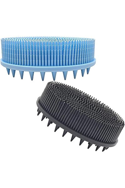Arabest 2-Piece Bath and Shampoo Brush,Silicone Body Scrubber,Exfoliating,Sca...