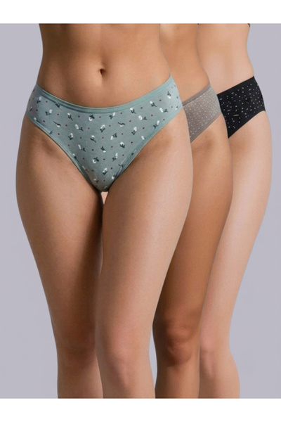 Eden By Styli Pack of 3 - Cotton Ditsy Print Hipster Briefs
