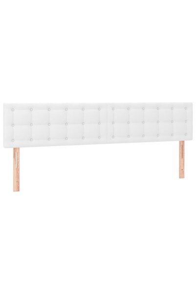 vidaxl Tăblii de pat, alb, 200x5x78/88 cm, piele ecologică