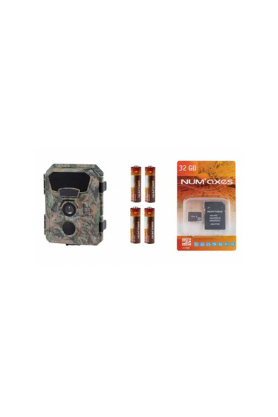 NUMAX Pachet NUM'AXES 1 capcană foto PIE1066, card de 32GB, 4 baterii AA, Num...